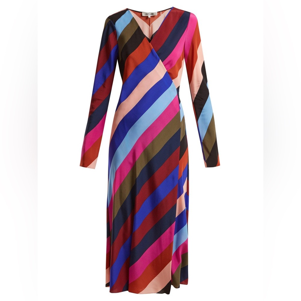 DVF Carson Stripe Wrap Dress